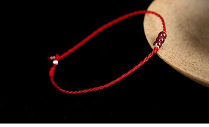 Handmade Red String Bracelet for Women with 14K Gold Beads - Simple, Chic, and Versatile - STAR8S