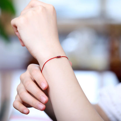 Handmade Red String Bracelet for Women with 14K Gold Beads - Simple, Chic, and Versatile - STAR8S