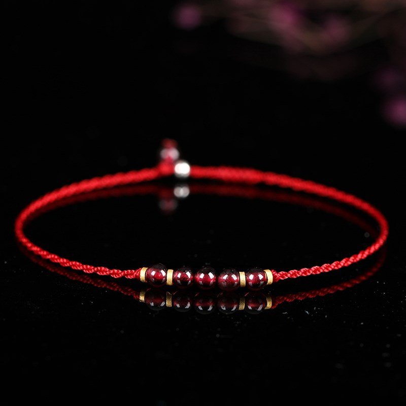 Handmade Red String Bracelet for Women with 14K Gold Beads - Simple, Chic, and Versatile - STAR8S