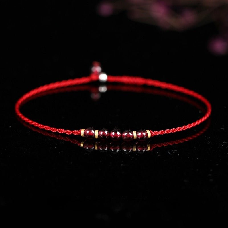 Handmade Red String Bracelet for Women with 14K Gold Beads - Simple, Chic, and Versatile - STAR8S