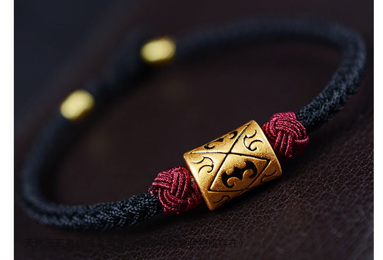 Handmade Red String Bracelet with 999 Sterling Silver Charm - Adjustable Couples Jewelry - STAR8S
