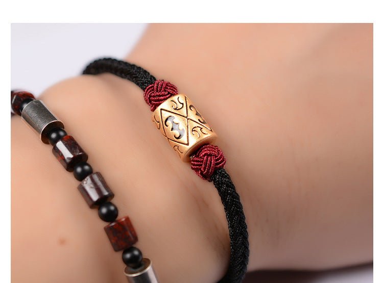 Handmade Red String Bracelet with 999 Sterling Silver Charm - Adjustable Couples Jewelry - STAR8S