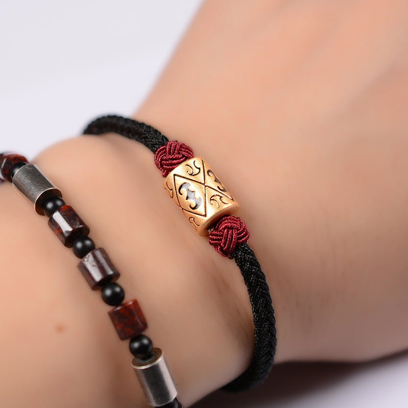 Handmade Red String Bracelet with 999 Sterling Silver Charm - Adjustable Couples Jewelry - STAR8S