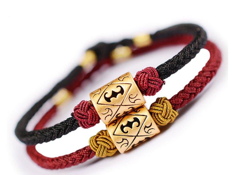Handmade Red String Bracelet with 999 Sterling Silver Charm - Adjustable Couples Jewelry - STAR8S