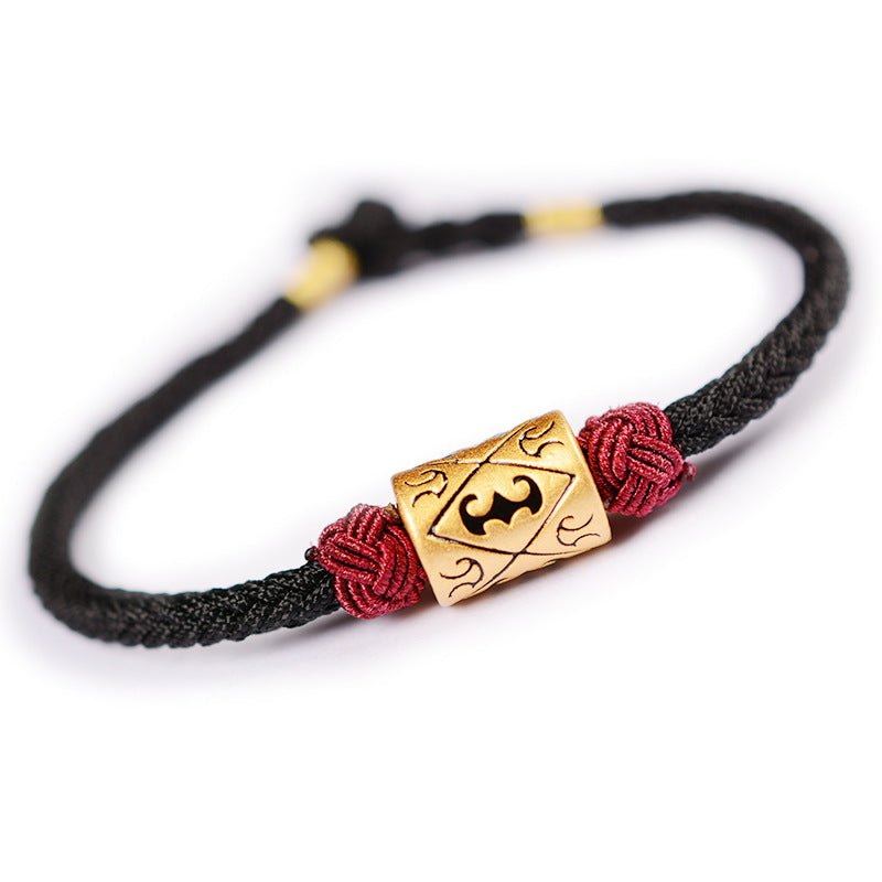 handmade red string bracelet with 999 sterling silver charm - adjustable couples jewelry - star8s