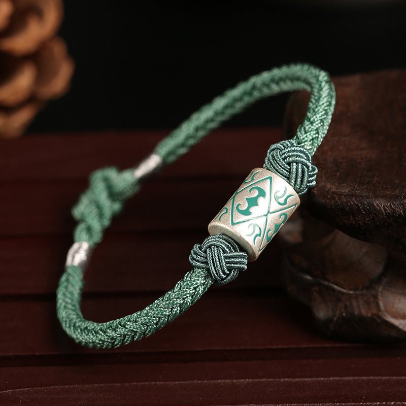 Handmade Red String Bracelet with 999 Sterling Silver Charm - Adjustable Couples Jewelry - STAR8S
