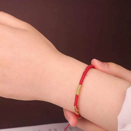 Handmade Red String Bracelet with Panlong Knot & Double Helix Design - STAR8S - STAR8S