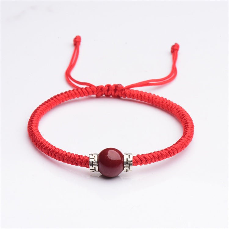 Handmade Red String Bracelet with Tibetan Silver & Red Coral Beads for Men & Women - STAR8S