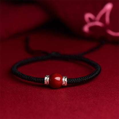 Handmade Red String Bracelet with Tibetan Silver & Red Coral Beads for Men & Women - STAR8S