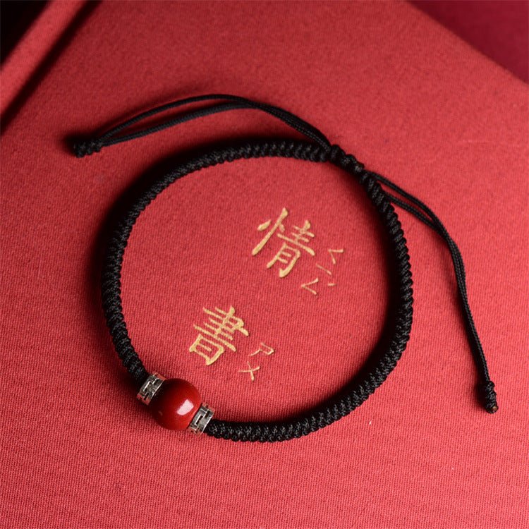 Handmade Red String Bracelet with Tibetan Silver & Red Coral Beads for Men & Women - STAR8S
