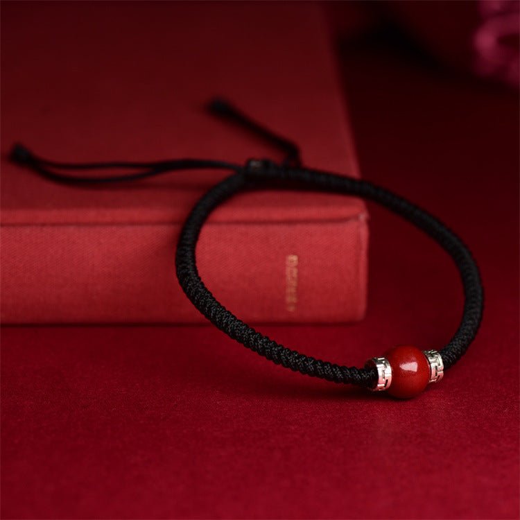 Handmade Red String Bracelet with Tibetan Silver & Red Coral Beads for Men & Women - STAR8S