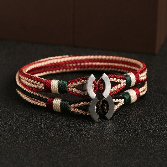 Handmade S925 Silver Braided Bracelet | Red String Bracelet for Men Gift - STAR8S
