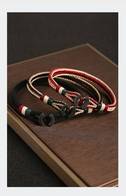 Handmade S925 Silver Braided Bracelet | Red String Bracelet for Men Gift - STAR8S