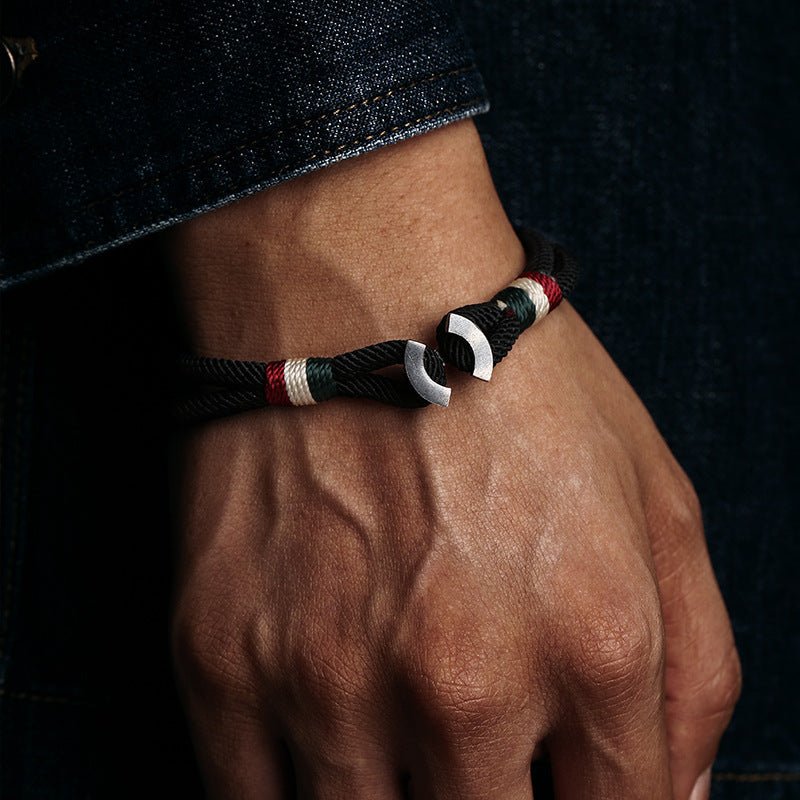 handmade s925 silver braided bracelet | red string bracelet for men gift - star8s