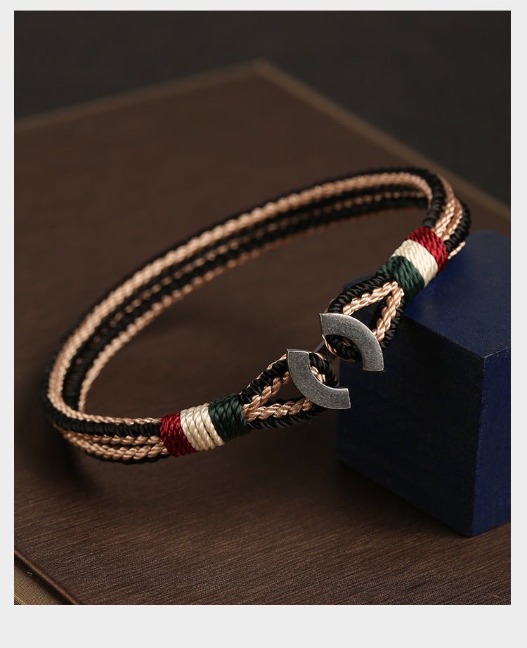 handmade s925 silver braided bracelet | red string bracelet for men gift - star8s
