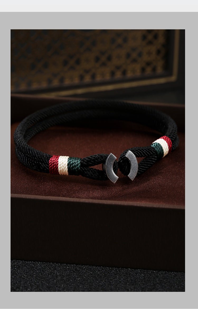 Handmade S925 Silver Braided Bracelet | Red String Bracelet for Men Gift - STAR8S