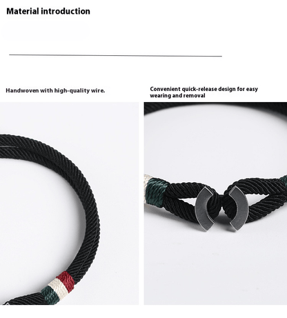 Handmade S925 Silver Braided Bracelet | Red String Bracelet for Men Gift - STAR8S