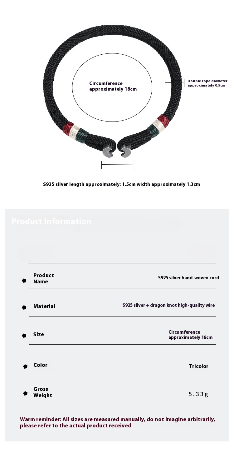 Handmade S925 Silver Braided Bracelet | Red String Bracelet for Men Gift - STAR8S