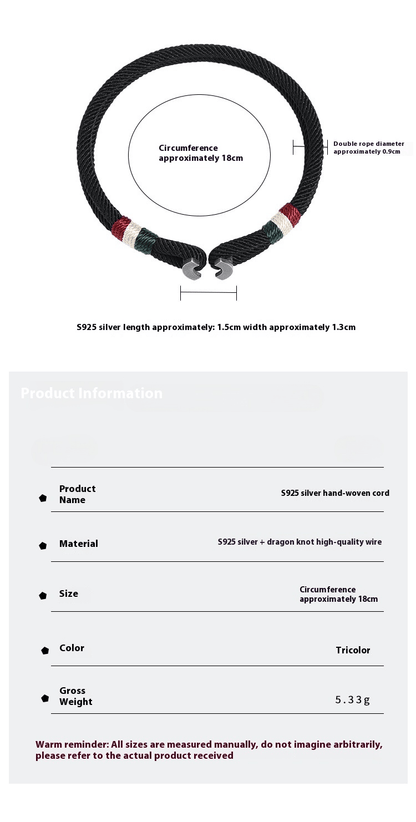 Handmade S925 Silver Braided Bracelet | Red String Bracelet for Men Gift - STAR8S