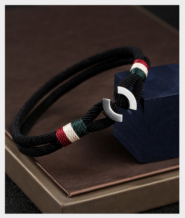 Handmade S925 Silver Braided Bracelet | Red String Bracelet for Men Gift - STAR8S