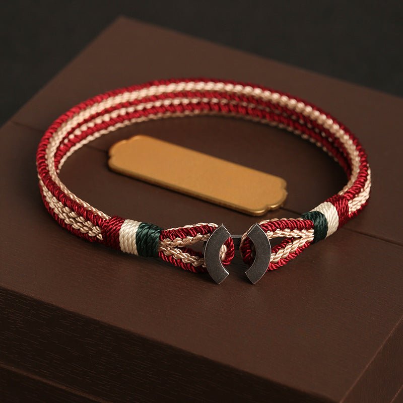 Handmade S925 Silver Braided Bracelet | Red String Bracelet for Men Gift - STAR8S