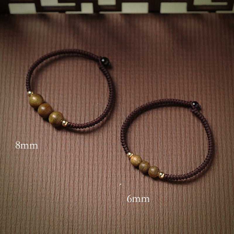 handmade sandalwood bracelet for men & women | 14k gold - plated red rope bracelet - star8s