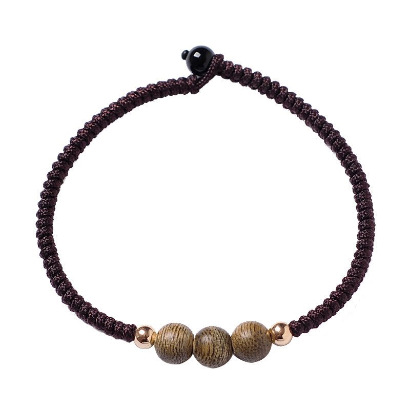 Handmade Sandalwood Bracelet for Men & Women | 14K Gold - Plated Red Rope Bracelet - STAR8S