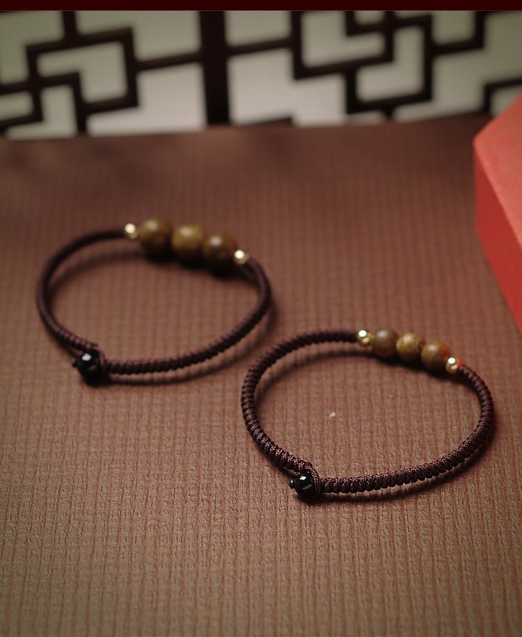 handmade sandalwood bracelet for men & women | 14k gold - plated red rope bracelet - star8s