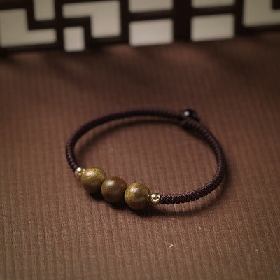 Handmade Sandalwood Bracelet for Men & Women | 14K Gold - Plated Red Rope Bracelet - STAR8S