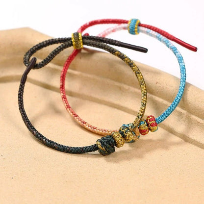 Handmade Snake Year Taishui Red String Bracelet with Gold Pendant & Feng Shui Beads | STAR8S - STAR8S