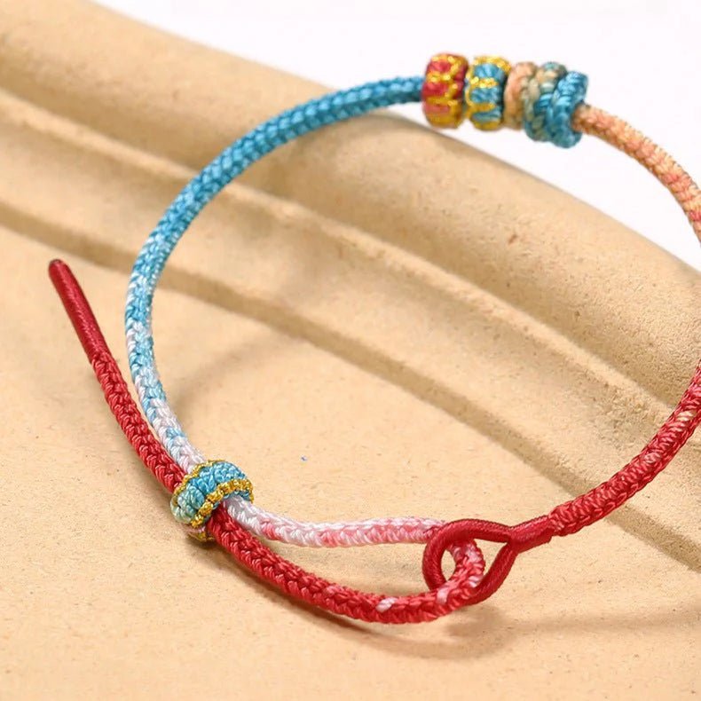 handmade snake year taishui red string bracelet with gold pendant & feng shui beads | star8s - star8s