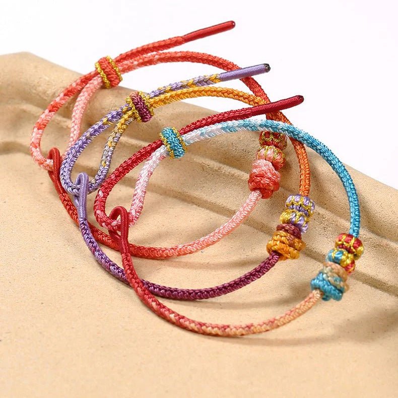 handmade snake year taishui red string bracelet with gold pendant & feng shui beads | star8s - star8s