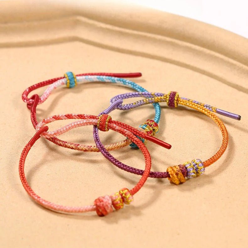 handmade snake year taishui red string bracelet with gold pendant & feng shui beads | star8s - star8s