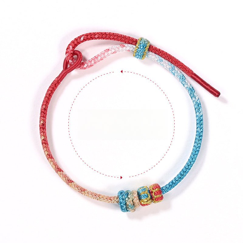 handmade snake year taishui red string bracelet with gold pendant & feng shui beads | star8s - star8s