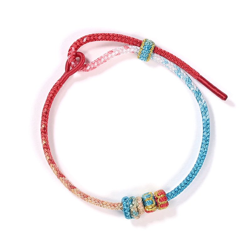 handmade snake year taishui red string bracelet with gold pendant & feng shui beads | star8s - star8s