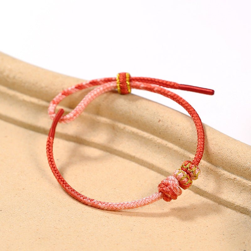 Handmade Snake Year Taishui Red String Bracelet with Gold Pendant & Feng Shui Beads | STAR8S - STAR8S