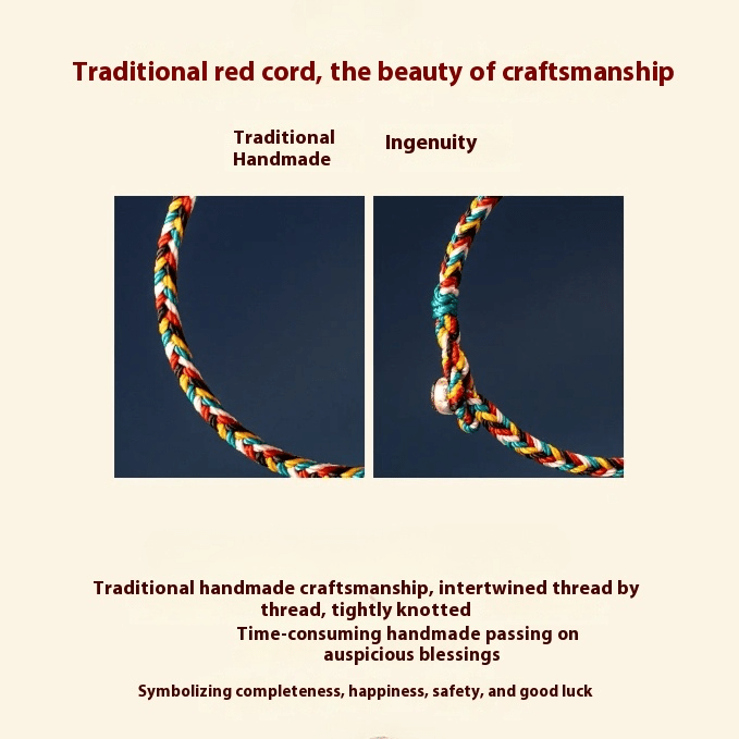 Handmade Tibetan Knot Red String Bracelet - Adjustable for Good Luck and Prosperity - STAR8S