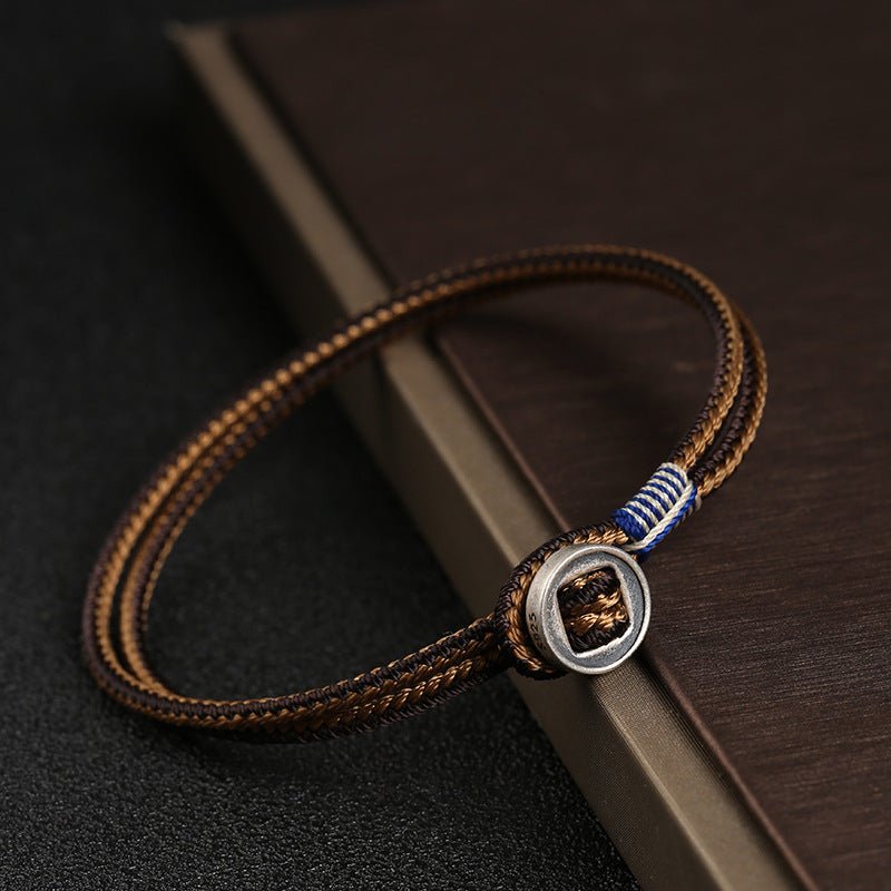 Handmade Woven Bracelet for Men – 925 Silver Button, Star Wars Inspired, Adjustable Couple Gift - STAR8S