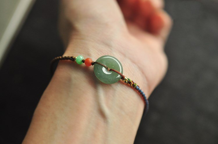 handmade woven jade ping an kou bracelet – vintage minimalist charm for men & women - star8s