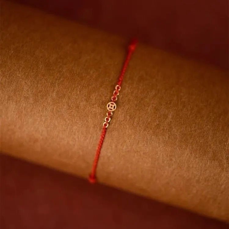 handwoven red string bracelet for your zodiac year - adjustable, good luck & protection - star8s