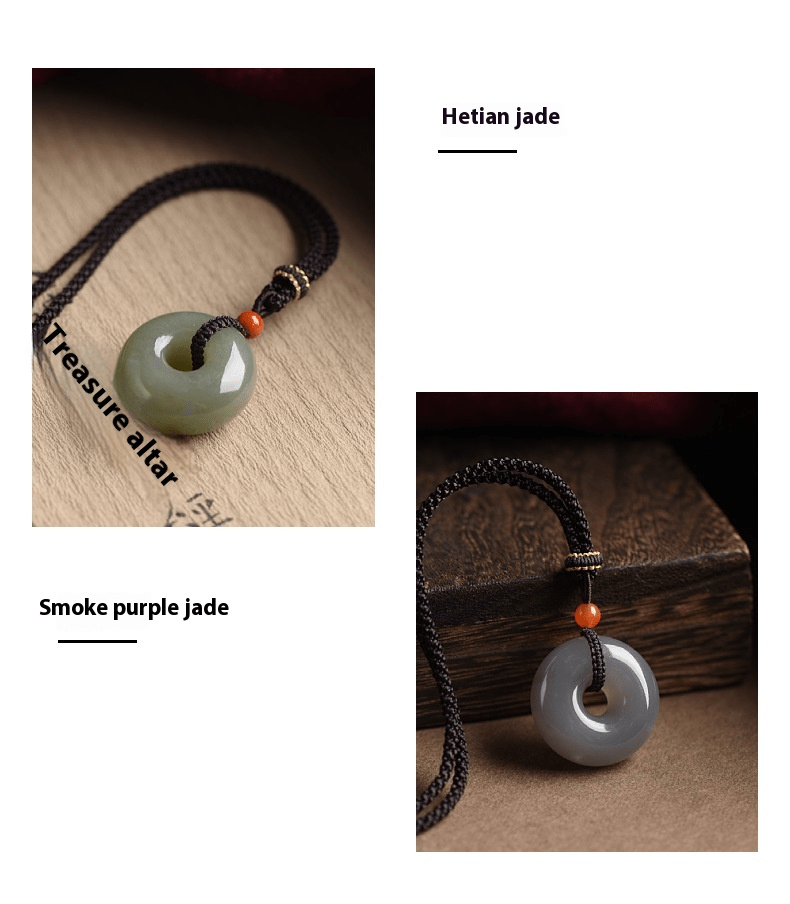He Tian Jade Smoke Purple Peace Pendant Necklace for Men & Women - Jade Jewelry Pendant Gift - STAR8S