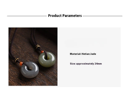 He Tian Jade Smoke Purple Peace Pendant Necklace for Men & Women - Jade Jewelry Pendant Gift - STAR8S