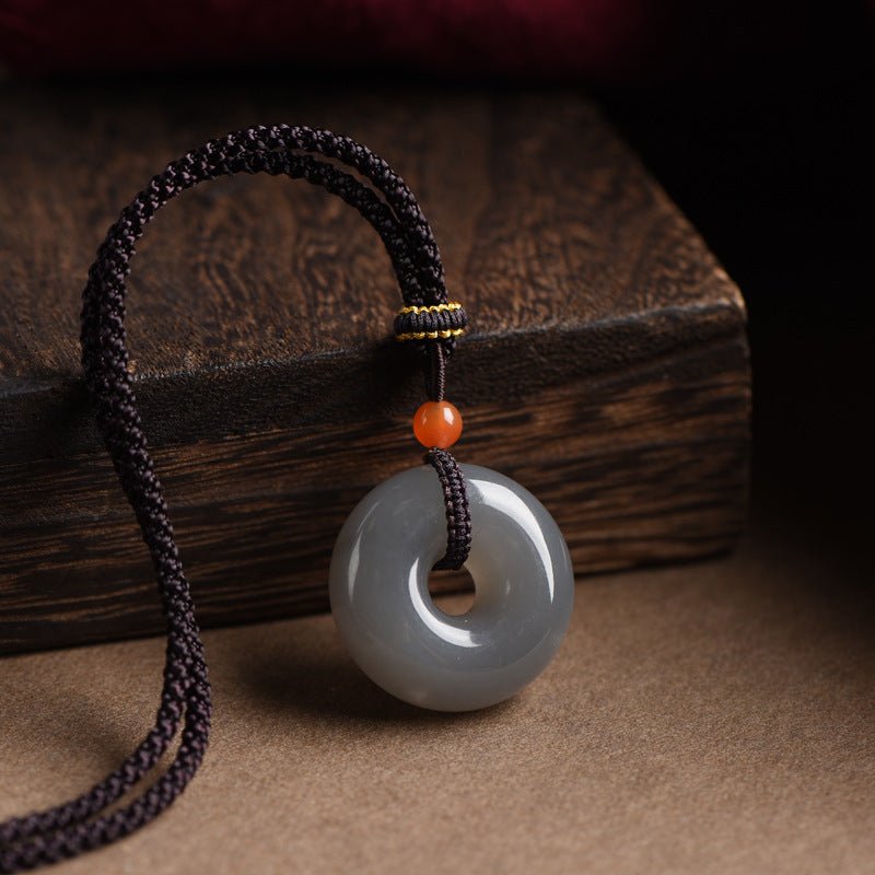 he tian jade smoke purple peace pendant necklace for men & women - jade jewelry pendant gift - star8s