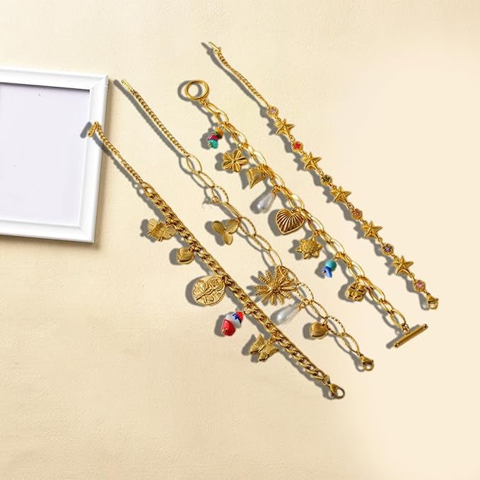 Heart Flower Pendant Bracelet for Women – Stainless Steel, Fashionable & Elegant, Chic Jewelry - STAR8S