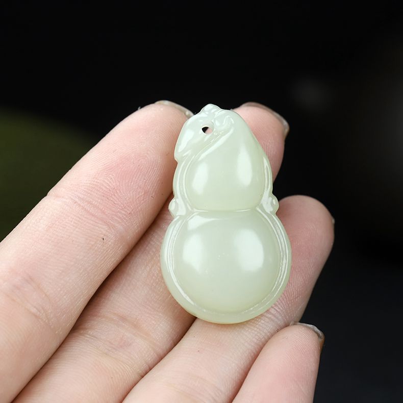Hetian Jade White Jade Ruyi Gourd Pendant | Natural Gourd Pendant for Prosperity & Protection - STAR8S