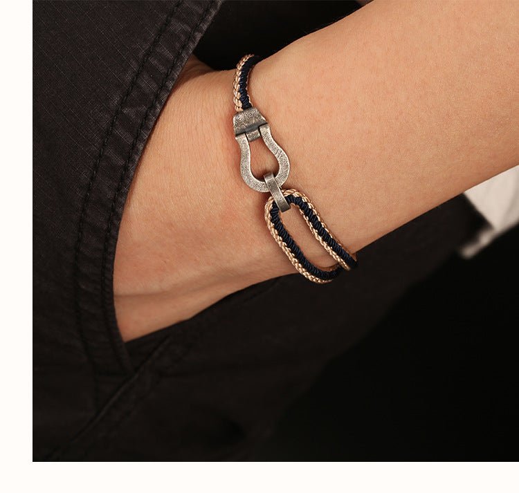 horseshoe buckle red string bracelet | adjustable for couples - s925 silver - star8s