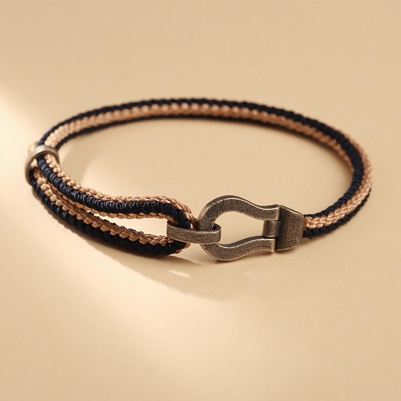 Horseshoe Buckle Red String Bracelet | Adjustable for Couples - S925 Silver - STAR8S