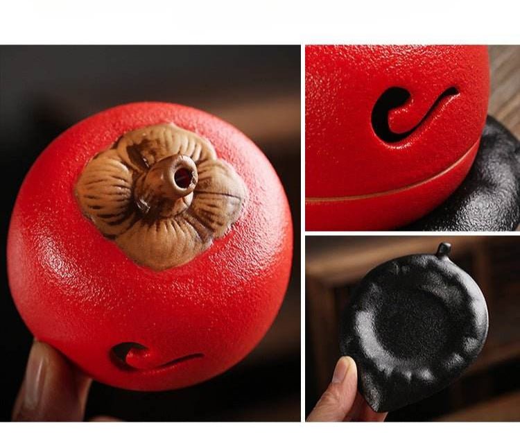 incense burner elegant ceramic apple - shaped, charming peaceful design for home & office - star8s