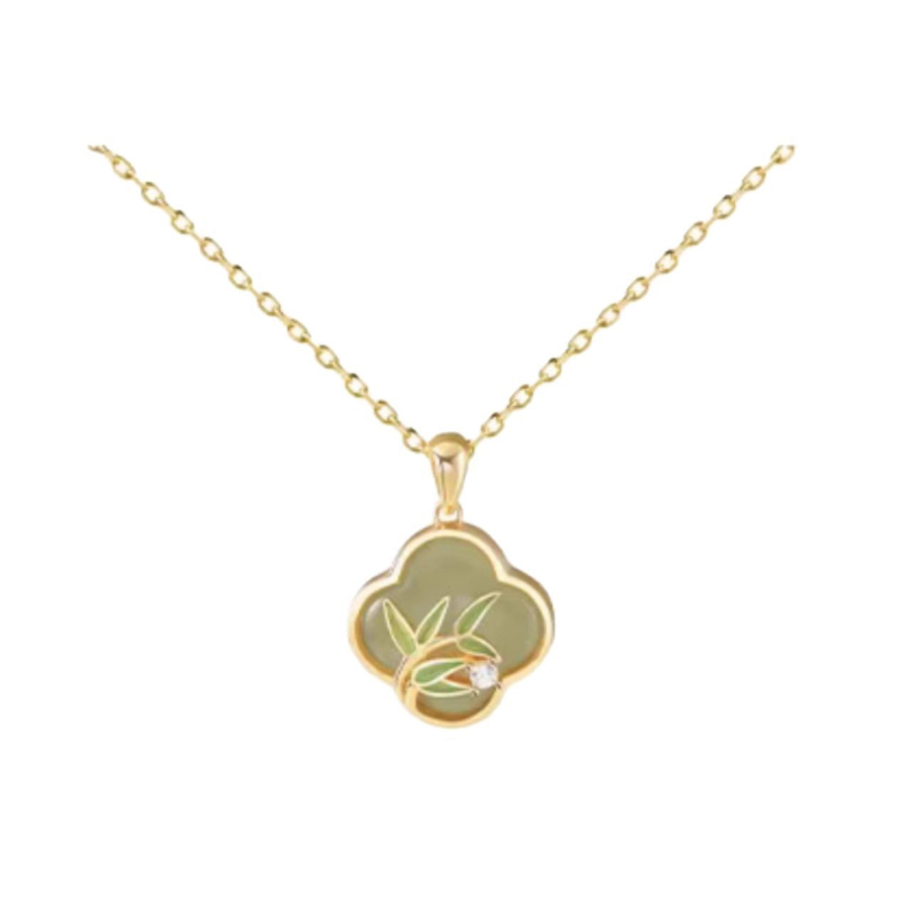 Jade Bamboo Pendant Necklace - S925 Silver Jewelry for Women | Perfect Gift for Mom & Grandma - STAR8S