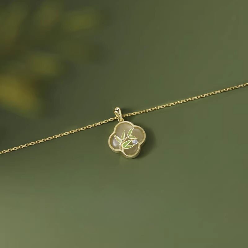 jade bamboo pendant necklace - s925 silver jewelry for women | perfect gift for mom & grandma - star8s